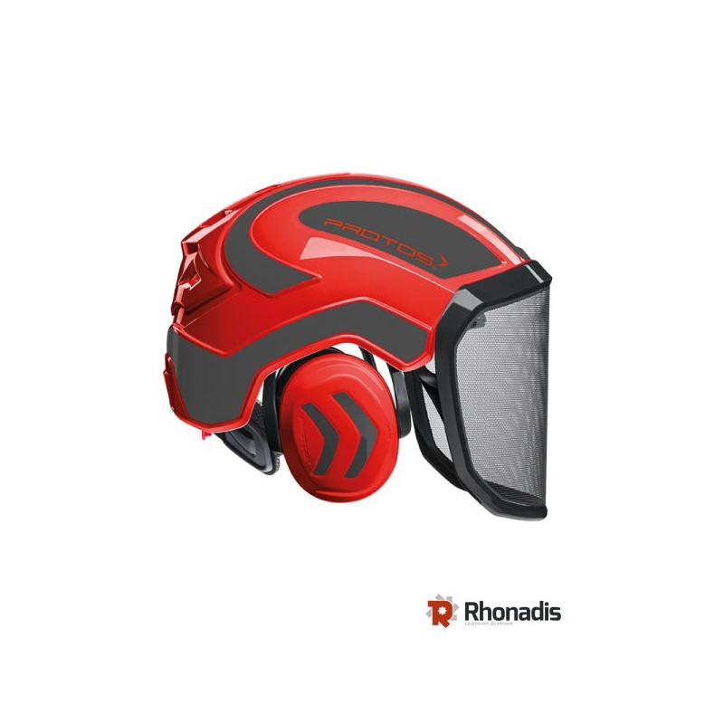 CASQUE FORESTIER INTEGRAL PROTOS ROUGE/GRIS 13