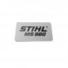 PLAQUE MATRICULE STIHL MS880