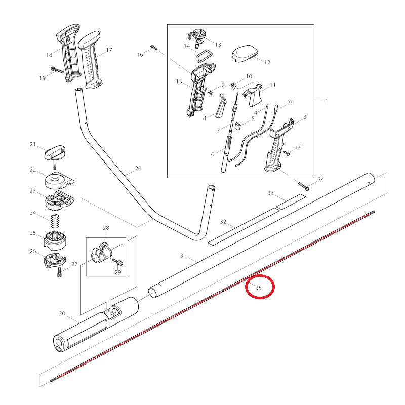 ARBRE DEBROUSSAILLEUSE MAKITA DOLMAR OCCASION