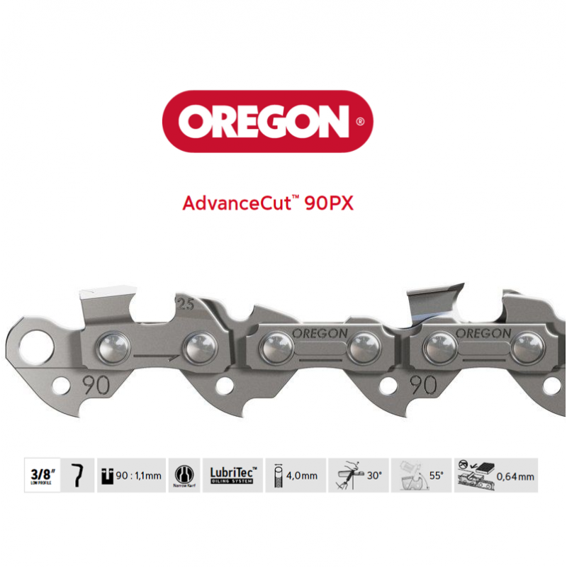 CHAINE 3/8LP - 043 (1.1) demi-ronde - 33 entraineurs - OREGON