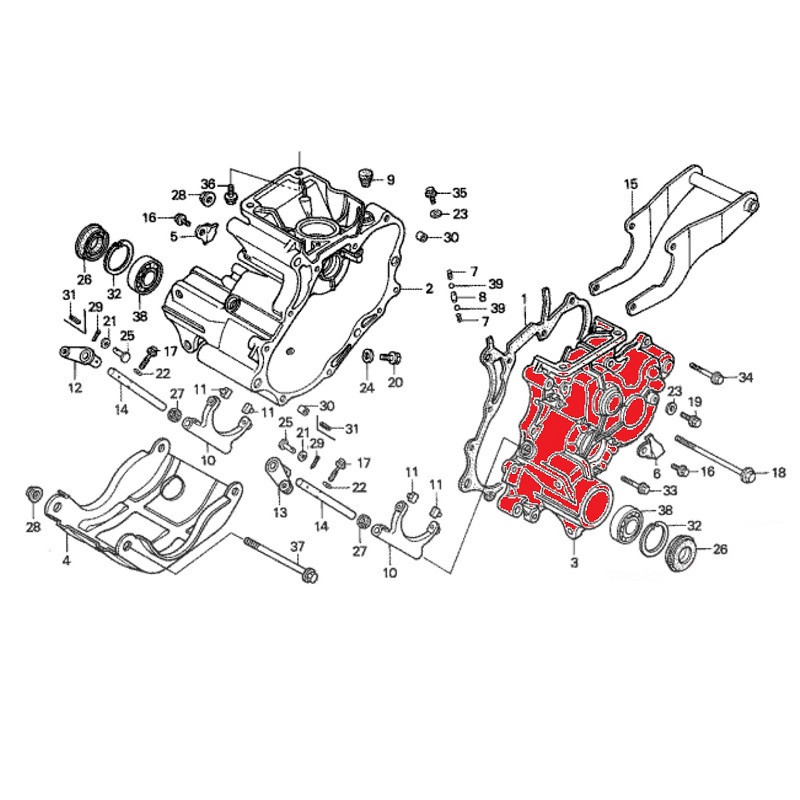 BOITE DE TRANSMISSION GAUCHE HONDA
