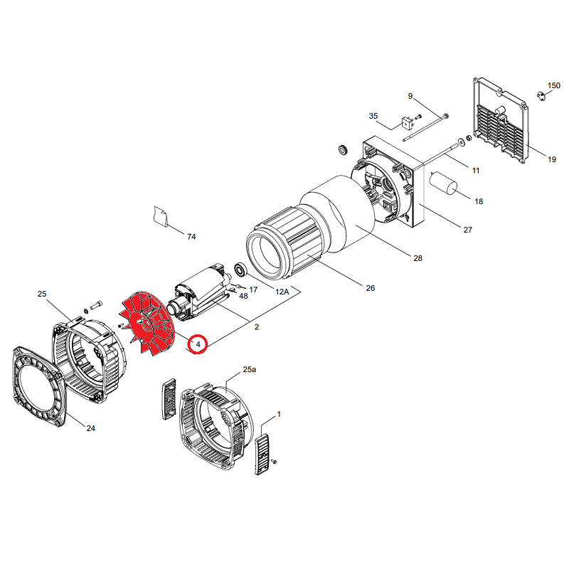 VENTILATEUR DE GENERATRICE ROBIN SUBARU WORMS
