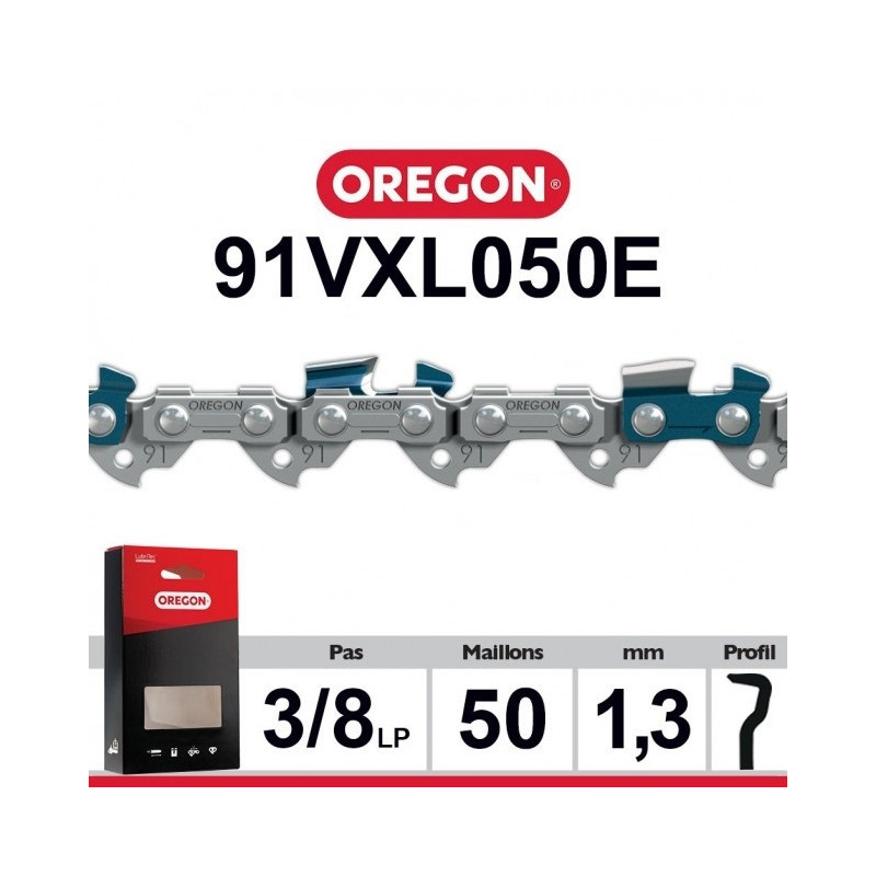 CHAINE 91VXL050 OREGON 3/8"LP 1,3MM 50E