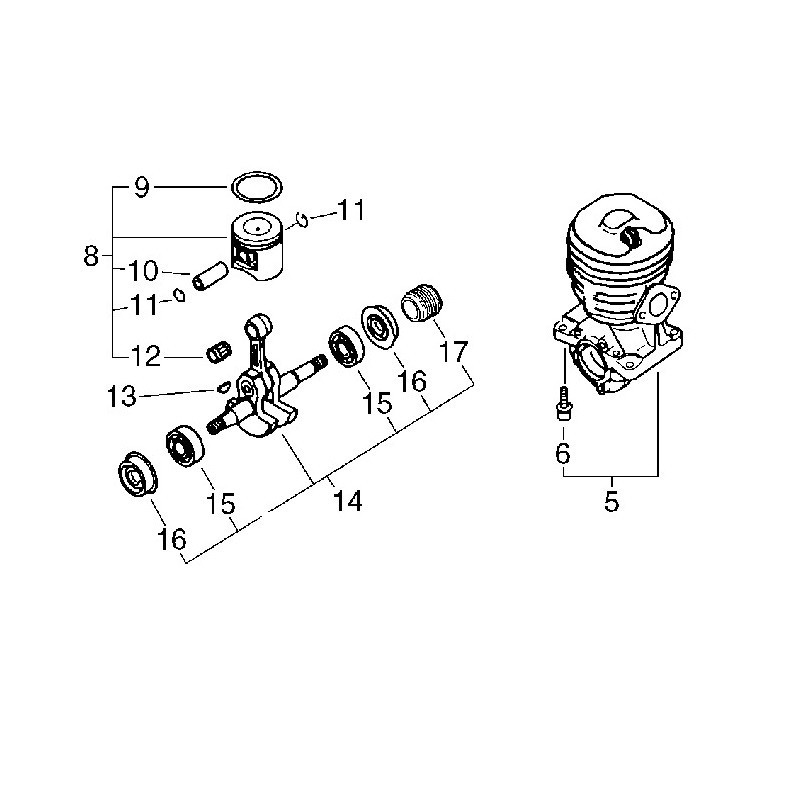 BLOC MOTEUR ECHO SHINDAIWA CS4200